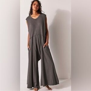 FREE PEOPLE Vintage Grey Homebody Romper